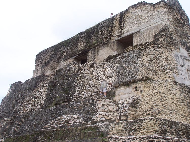 Xunantunich — Captain Approaches the Top