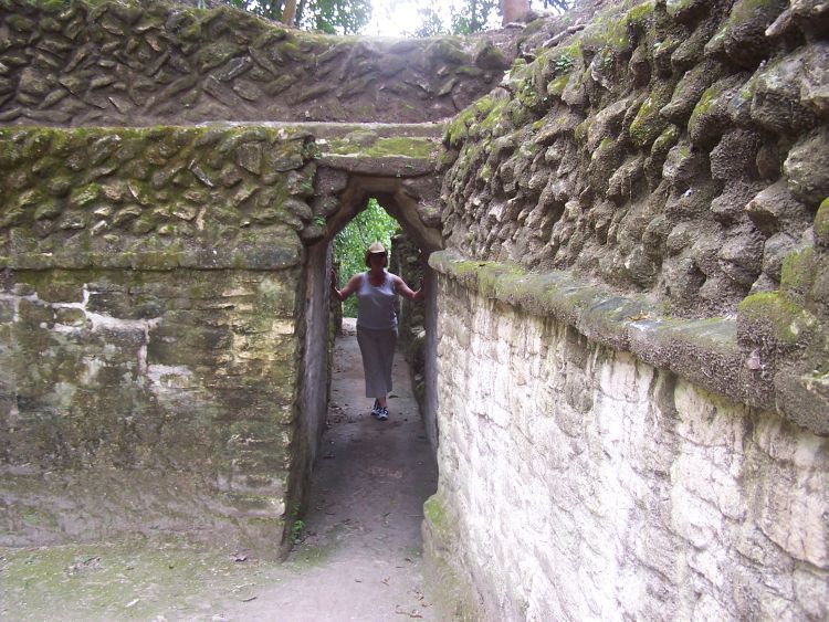 Cahal Pech — Jan in Corridor