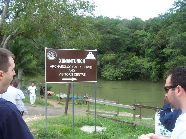 Xunantunich Sign — Antoine and Alex
