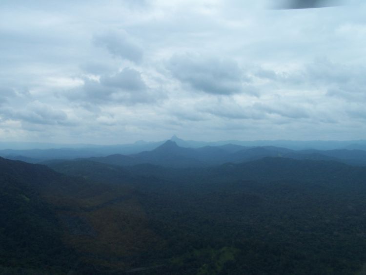 Helicopter — Victorias Peak in the Distance