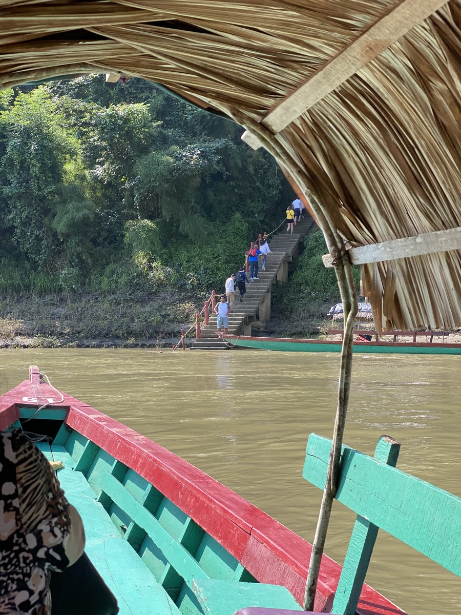 Arriving at Yaxchilan