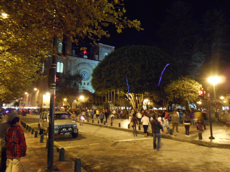 Parque Calderón at Night