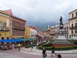 Statue and Street in Guanajuato 1