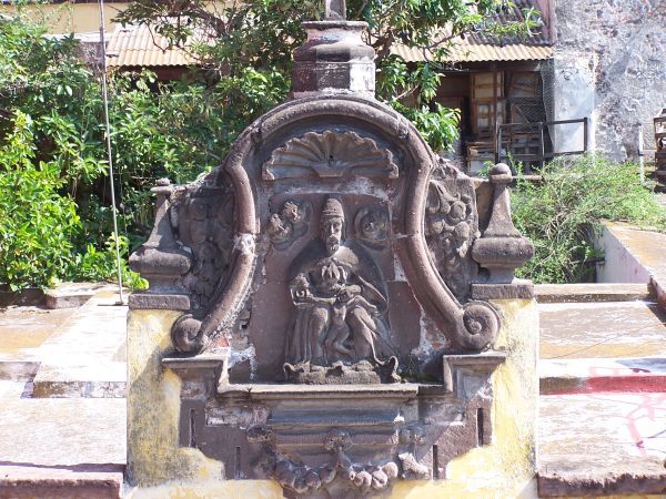 Carving on building across street 1